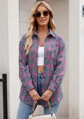 Retro Plaid Button Up Casual Shirt
